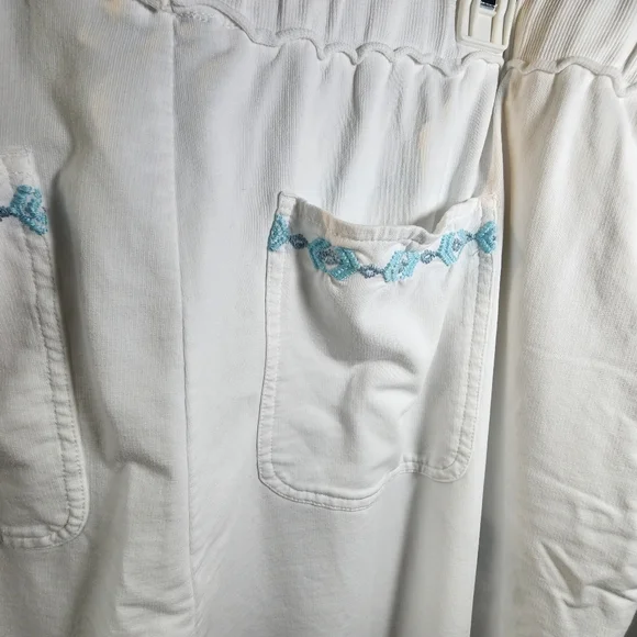 Sundance Faded Fields Joggers White Blue Embroidered Size XXL - Picture 8 of 16